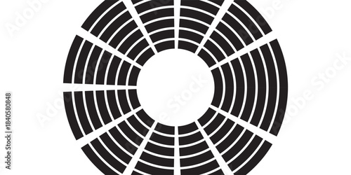 Circle of waveforms like an equalizer.