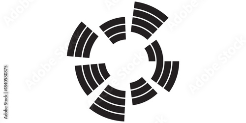 Circle of waveforms like an equalizer.