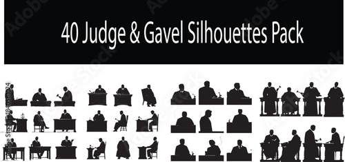 40 Judge & Gavel Silhouettes Pack