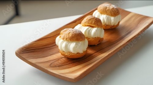 Cream Puffs Wooden Platter