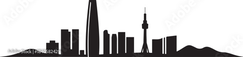 Seoul Simple Dark Lines Skyline. design Vector black silhouette