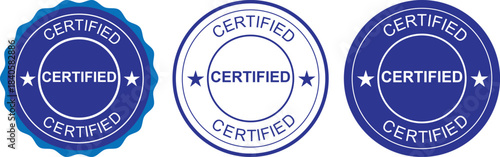 Certified Seal Badge with Stars for Official Verification and Quality Approval