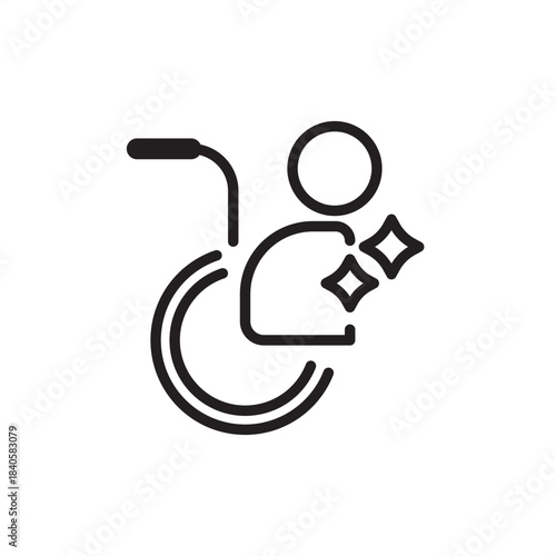 Disability benefit icon symbolizing income replacement and financial support for employees unable to work, representing HR benefits, insurance coverage, long-term security, and employee wellness.
