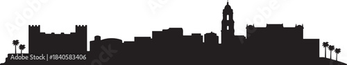 Malaga city Skyline. design Vector black silhouette