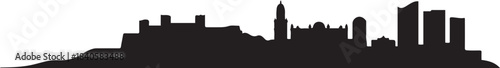Malaga city Skyline. design Vector black silhouette