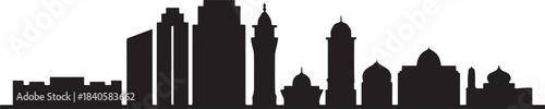 Al Ain City Skyline UAE Architecture Illustration. design Vector black silhouette