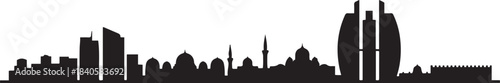 Al Ain City Skyline UAE Architecture Illustration. design Vector black silhouette