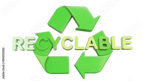 Recyclable Symbol with Text