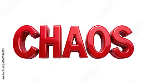 Red Chaos Text Isolated