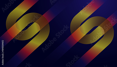 Multicolor Futuristic Curve Line Pattern Wallpaper. Vibrant Neon Wave Gradient Background Design.