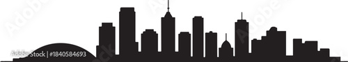 Adelaide skyline silhouette. Adelaide, Australia. Vector illustration. design Vector black silhouette