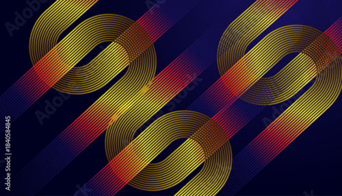 Multicolor Futuristic Curve Line Pattern Wallpaper. Vibrant Neon Wave Gradient Background Design.