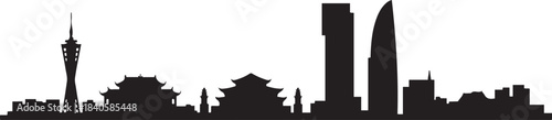 Vietnam City Skyline. design Vector black silhouette