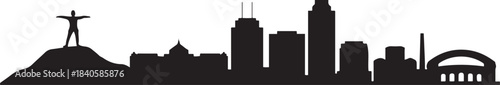 Birmingham skyline horizontal banner. Birmingham, Alabama. design Vector black silhouette