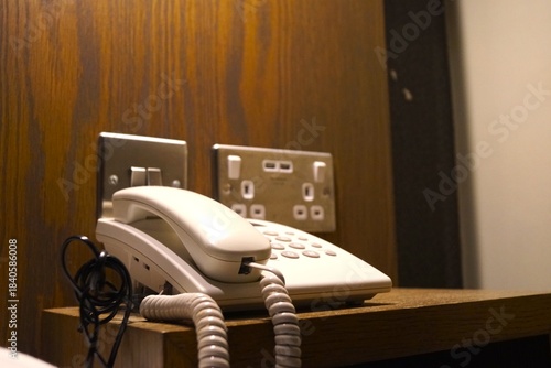 landline telephone in the hotel room