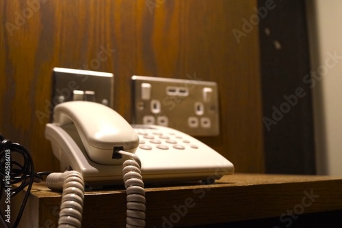 landline telephone in the hotel room