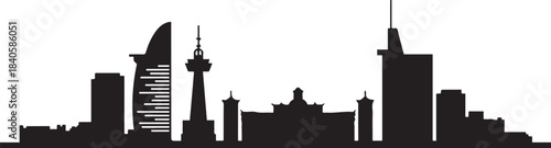 Ho Chi Minh City skyline vector silhouette. design Vector black silhouette