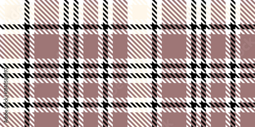 Classic Houndstooth Tartan Pattern in Brown Black and White Colors