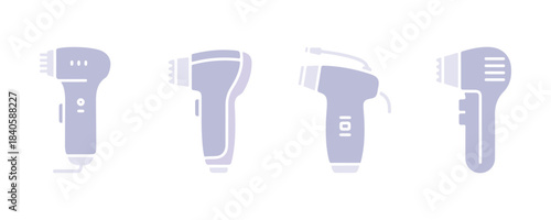 Effortless Electric pore vacuum blackhead remover showcasing 4 diverse designs. Vector illustration