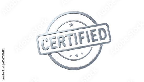 Silver Certified Stamp on Transparent Background