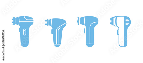 Easy Electric pore vacuum blackhead remover with 4 unique designs. Vector illustration