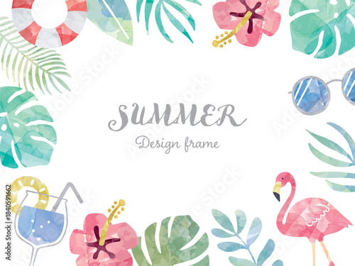 ボタニカルとビーチのイメージのフレーム