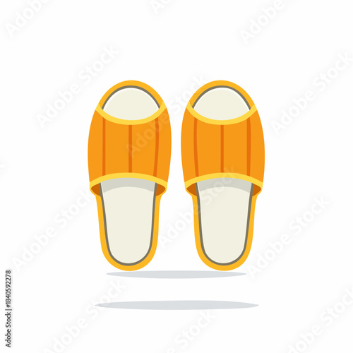 Comfortable House Slippers Pair Cozy Indoor Footwear Orange Terrycloth Slides Rest Time