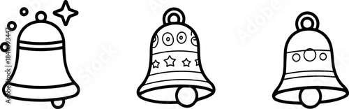Set of Christmas bells coloring page