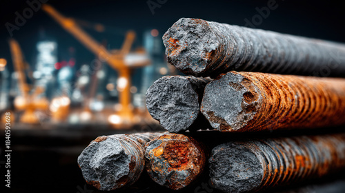 A pile of rebar ready for a...