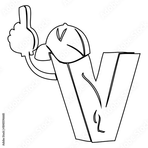Letter V Sports Mascot