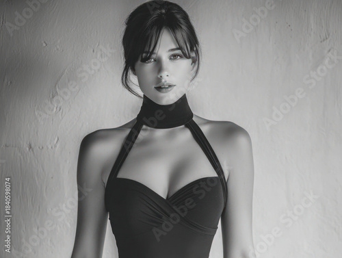 Fashion model on white back...