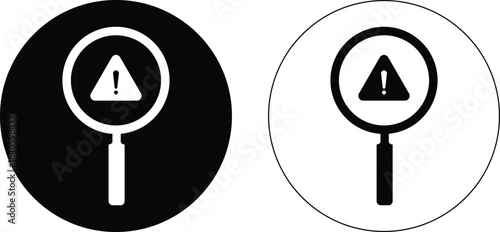 Risk analysis icon.  Danger assessment symbols. Warning and threat signs. Business Risk Analysis Icons. Security Audit and Risk Icons