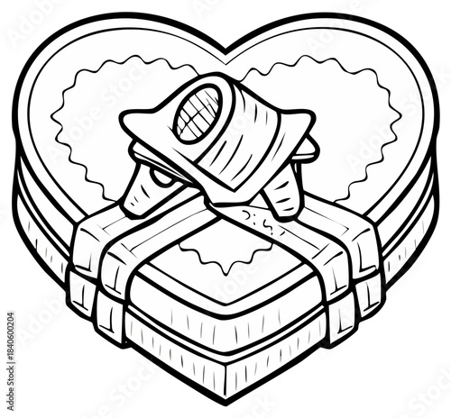 Heart shaped chocolate box with a bow and ribbon for gifting occasions