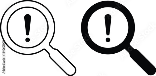 Risk analysis icon.  Danger assessment symbols. Warning and threat signs. Business Risk Analysis Icons. Security Audit and Risk Icons