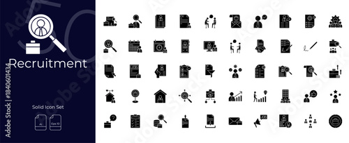Recruitment Solid Editable Icons set