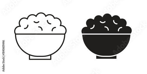 Rice bowl icon isolated vector Illustration. Vector pictogram for web and app