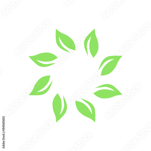 GREEN LEAVES NATURAL BIO ECO PRODUCT ORGANIC FARMING SIGN SYMBOL LOGO VECTOR