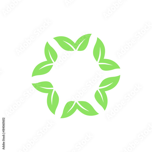 GREEN LEAVES NATURAL BIO ECO PRODUCT ORGANIC FARMING SIGN SYMBOL LOGO VECTOR