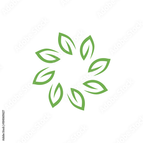 GREEN LEAVES NATURAL BIO ECO PRODUCT ORGANIC FARMING SIGN SYMBOL LOGO VECTOR
