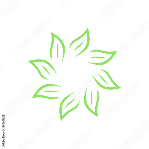 GREEN LEAVES NATURAL BIO ECO PRODUCT ORGANIC FARMING SIGN SYMBOL LOGO VECTOR