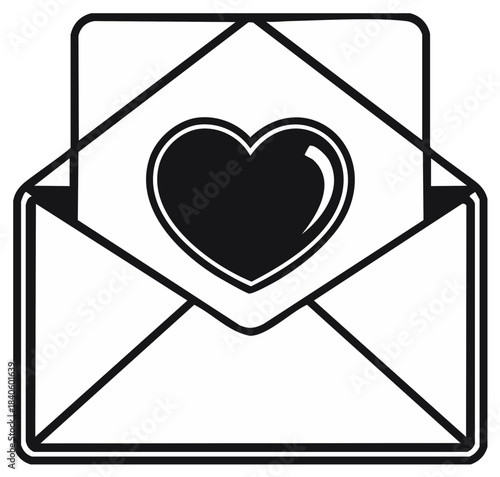 Open Envelope With Heart Symbol Inside Love Letter Communication Concept