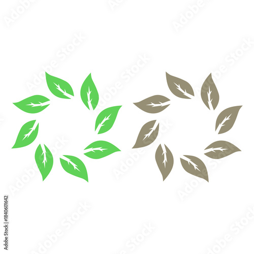 GREEN LEAVES NATURAL BIO ECO PRODUCT ORGANIC FARMING SIGN SYMBOL LOGO VECTOR
