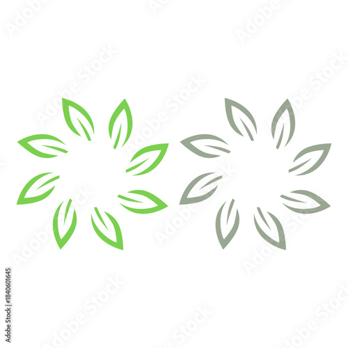 GREEN LEAVES NATURAL BIO ECO PRODUCT ORGANIC FARMING SIGN SYMBOL LOGO VECTOR