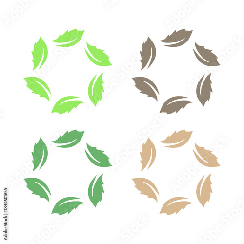 GREEN LEAVES NATURAL BIO ECO PRODUCT ORGANIC FARMING SIGN SYMBOL LOGO VECTOR