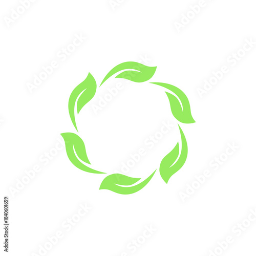 GREEN LEAVES NATURAL BIO ECO PRODUCT ORGANIC FARMING SIGN SYMBOL LOGO VECTOR