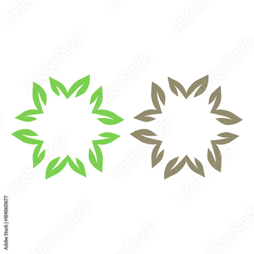 GREEN LEAVES NATURAL BIO ECO PRODUCT ORGANIC FARMING SIGN SYMBOL LOGO VECTOR