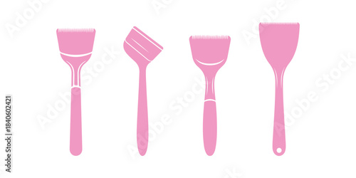 Ultrasonic skin scrubber spatula available in four different designs. Vector illustration
