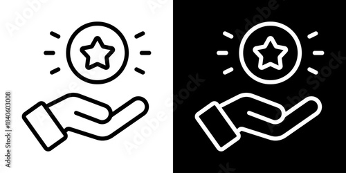Points Icon Of Line Black And White Style Vector Illustration
