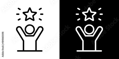 Confidence Icon Of Line Black And White Style Vector Illustration
