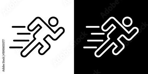 Agilty Icon Of Line Black And White Style Vector Illustration
